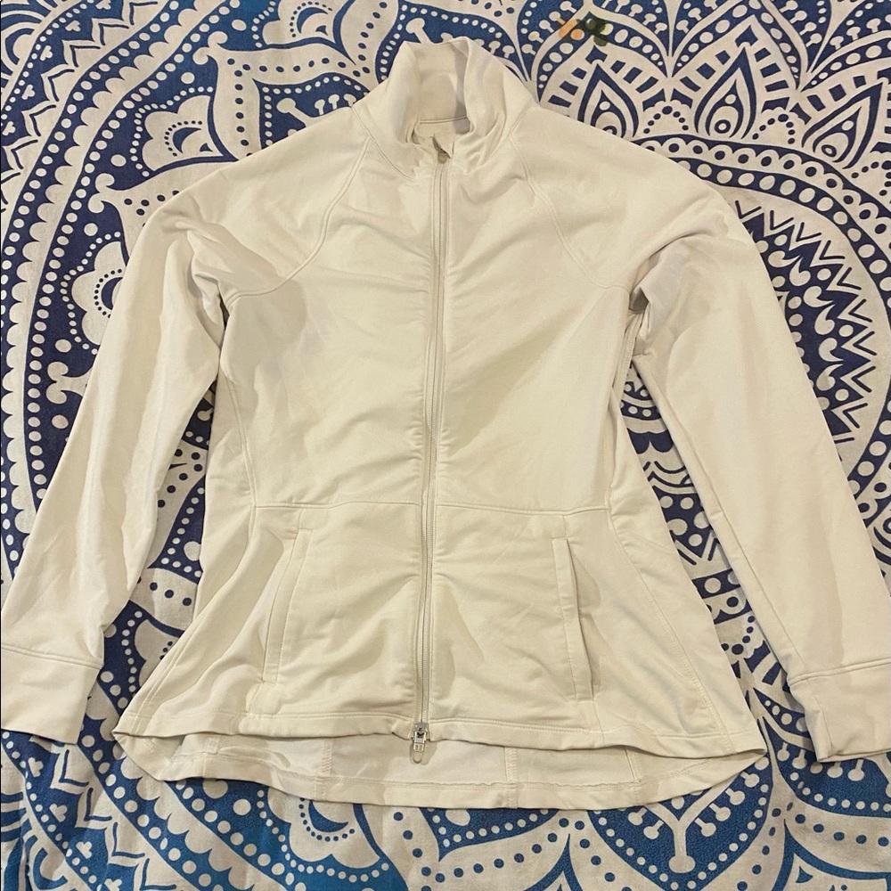 💗👚PETER MILLAR WHITE ZIPUP JACKET👚💗SIZE S SMALL VGUC HIGH QUALITY